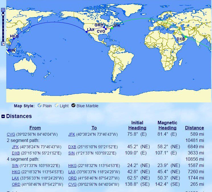 Finally got that RTW ticket booked – 159,500 miles and $148.86