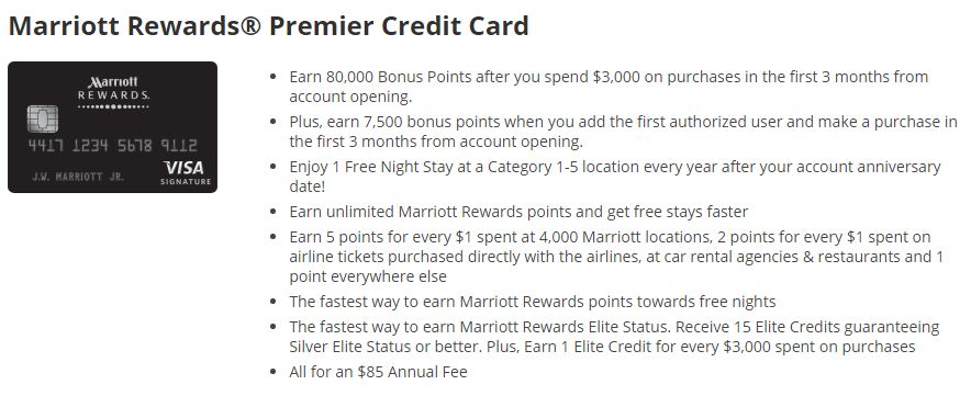 Where to find the Marriott credit card 80000 point offer - Points with ...