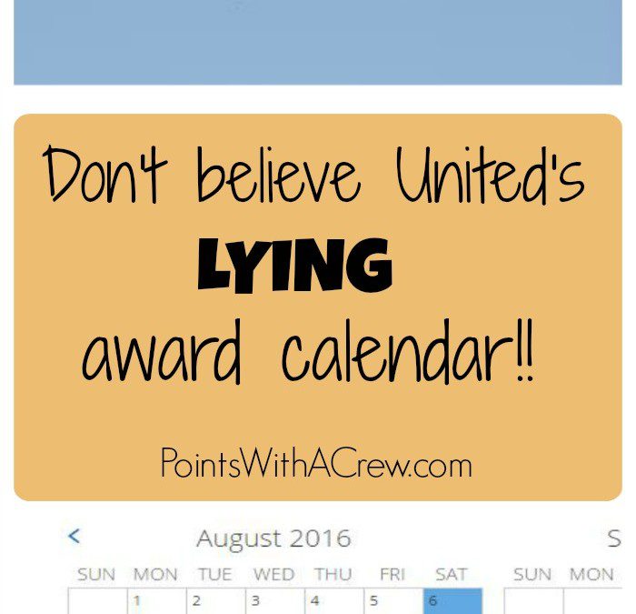 Don’t believe United’s lying award calendar