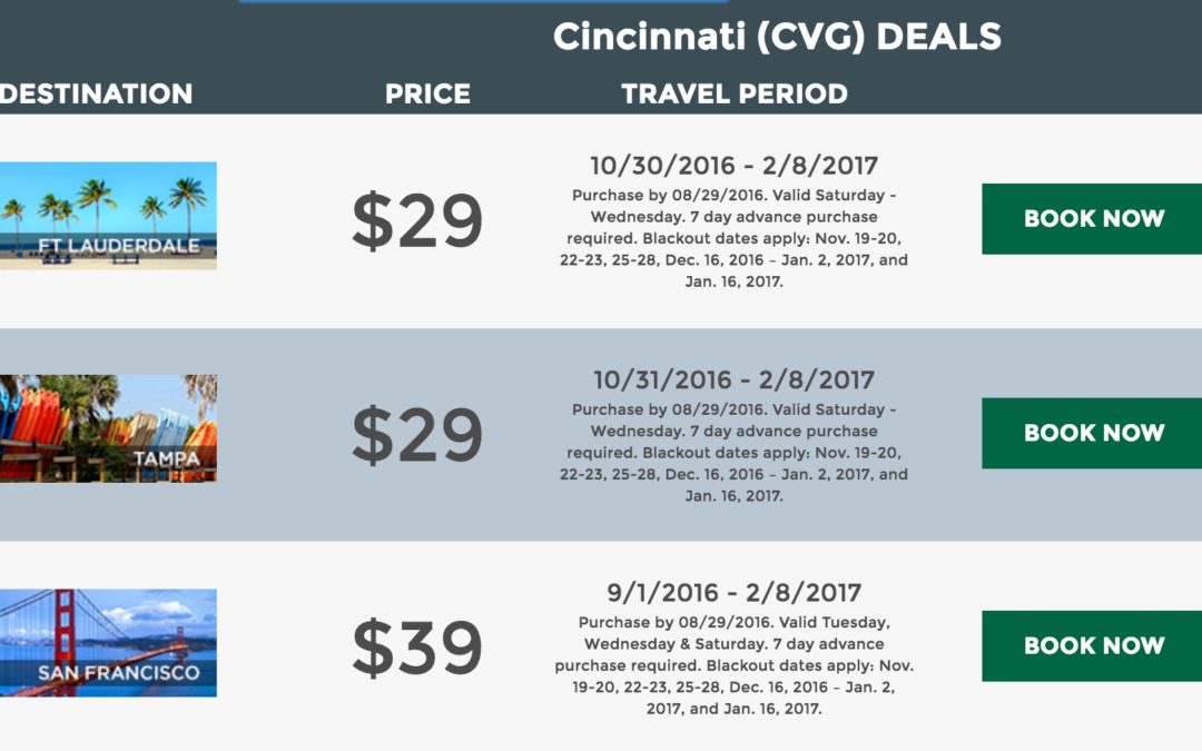 One way flights for $29 (a transcon for $39?)