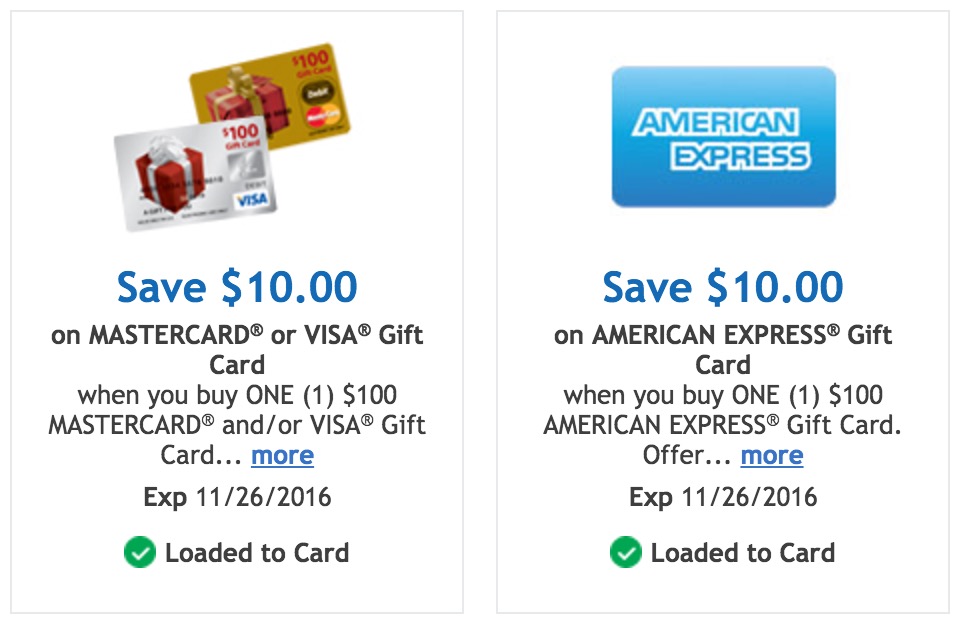 Gift Card deals at Kroger and Staples
