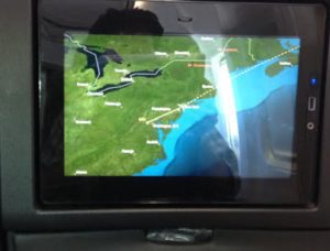 a screen with a map on it