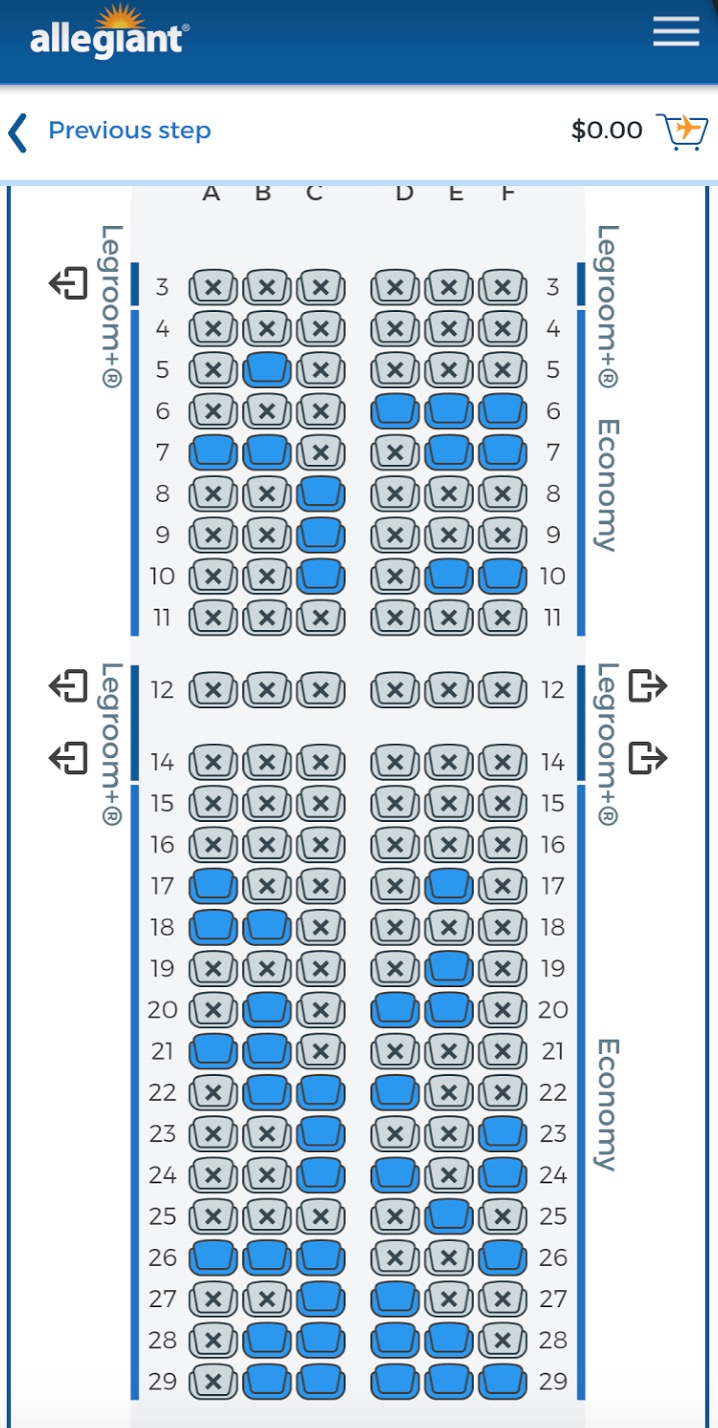 Allegiant Airlines Seating Map Elcho Table