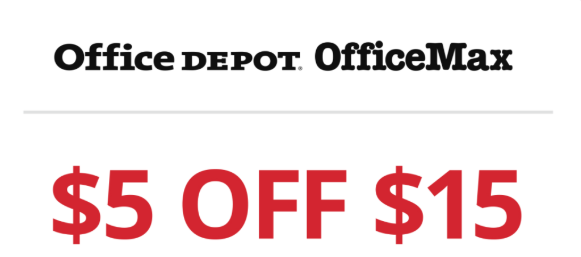 It’s back! $5 off $15 at Office Depot & OfficeMax