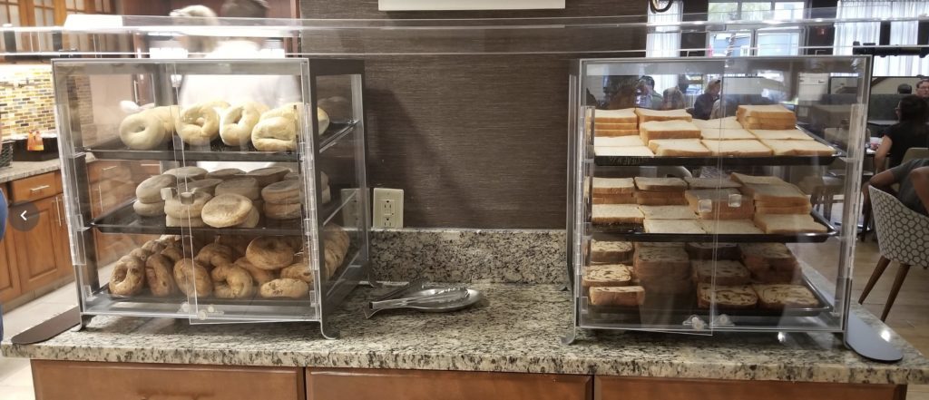 bread in a glass case