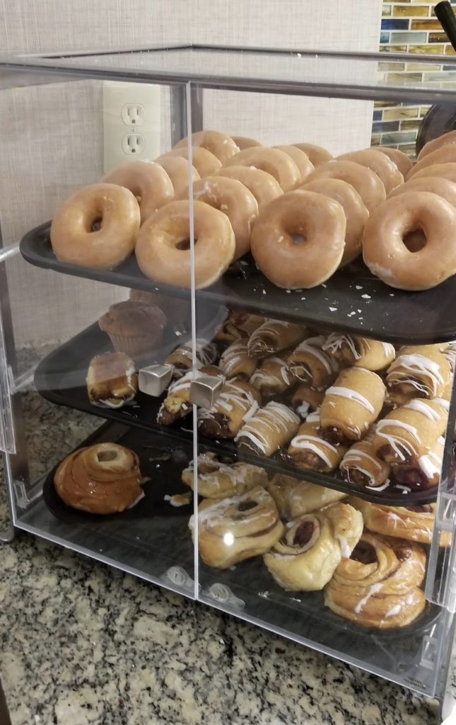 a tray of pastries and pastries