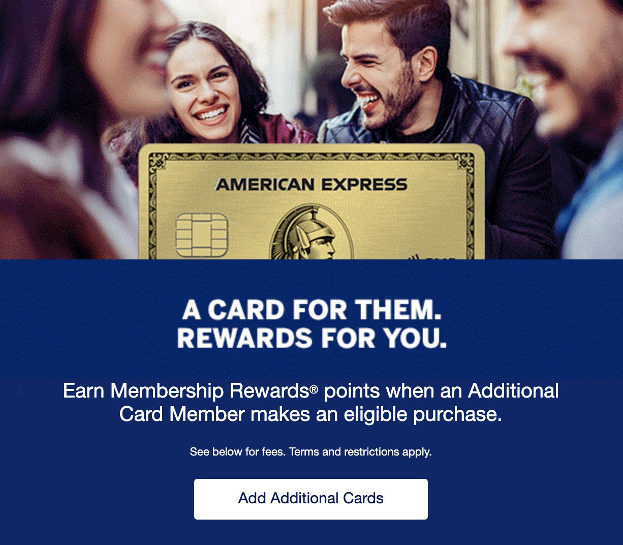 Targeted] 20,000 points (or more) for adding authorized users to American  Express cards - Points with a Crew