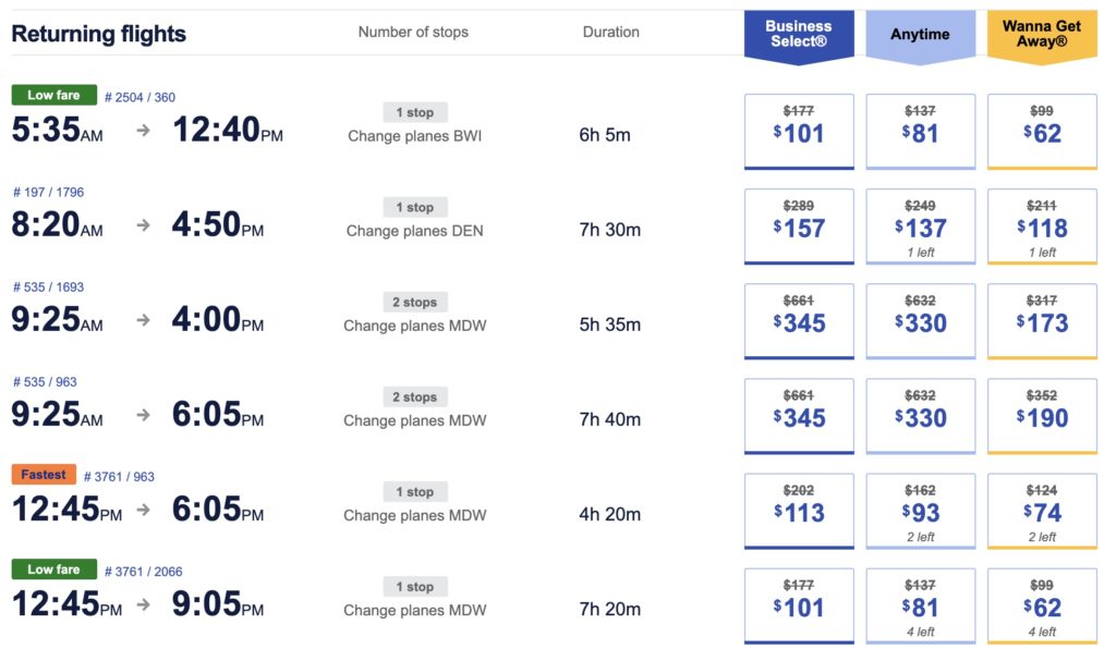 Amazing 50 Off Fare Sale With Southwest (Points or Cash) Points