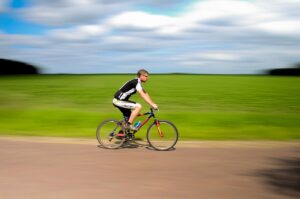 a man riding a bicycle