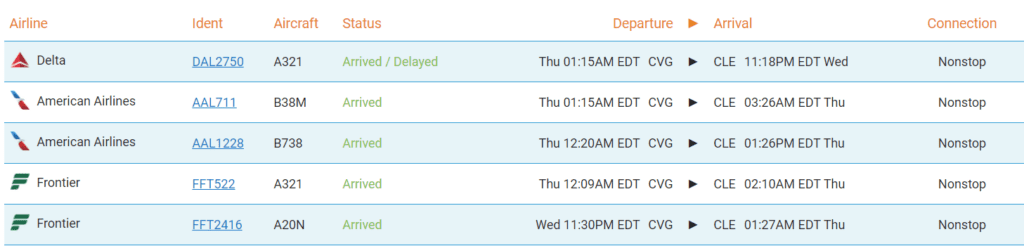 a screenshot of a schedule