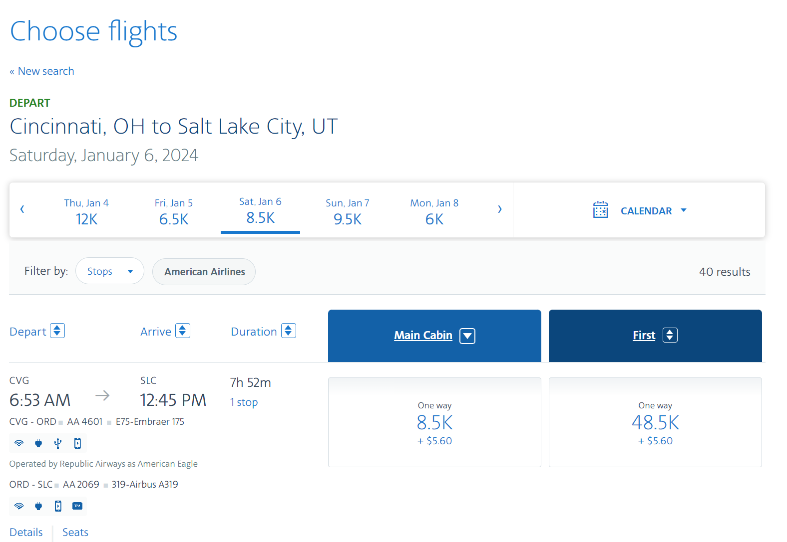 American Slc Cvg Flight Points With A Crew