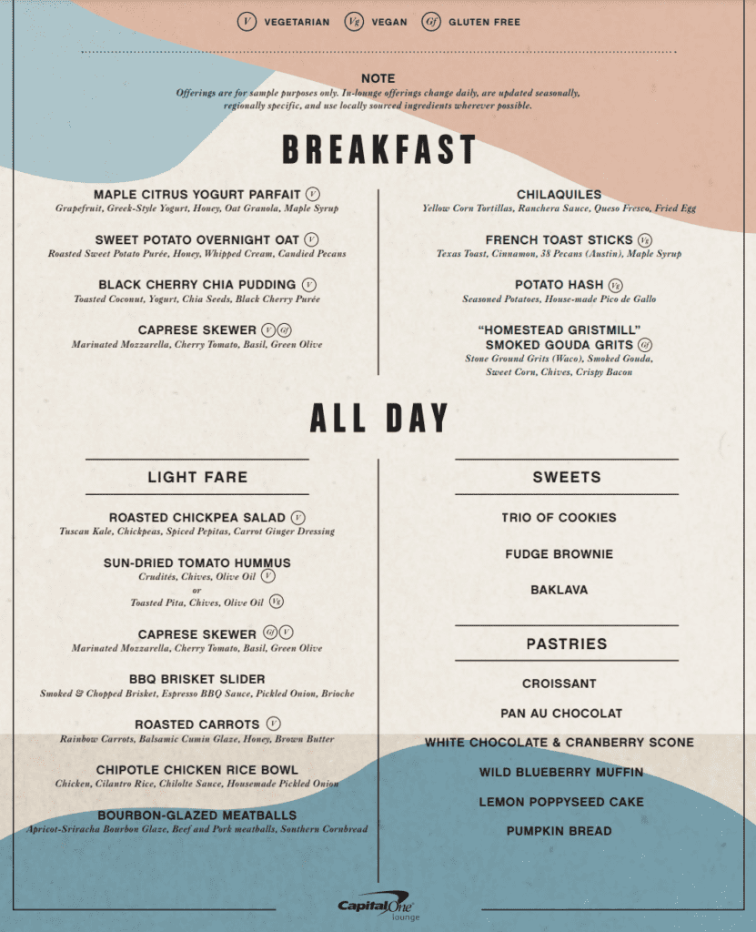 a menu of a breakfast