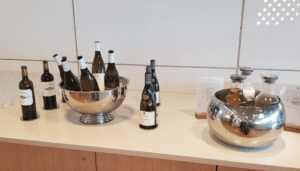 a group of bottles in a bowl