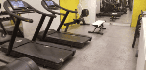 a treadmills in a gym