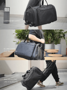 a person carrying a suitcase