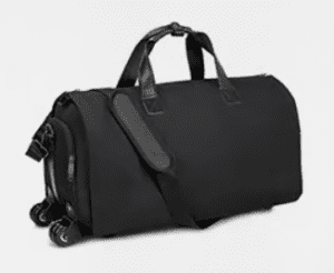 a black bag with wheels