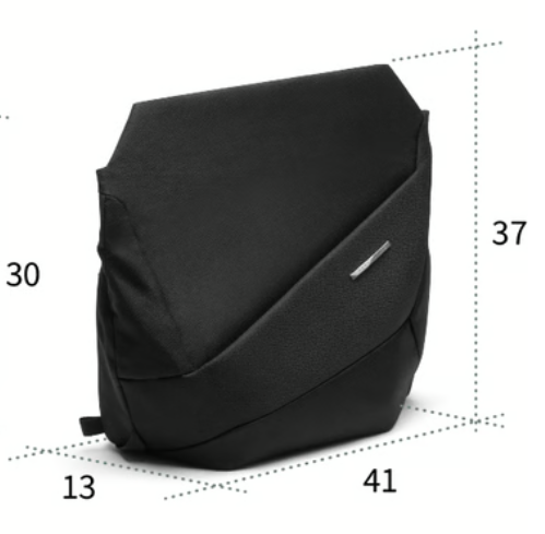 a black bag with a pocket