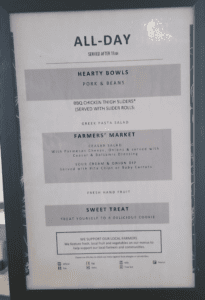 a menu of a restaurant