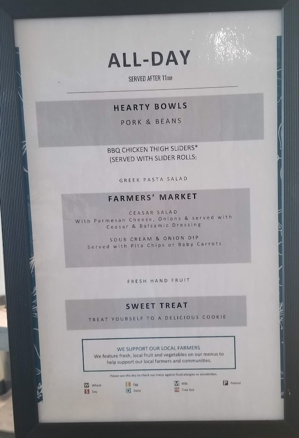 a menu of a restaurant