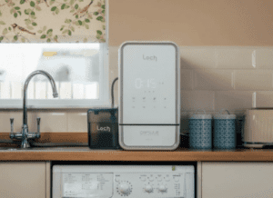 a white rectangular object on a counter top