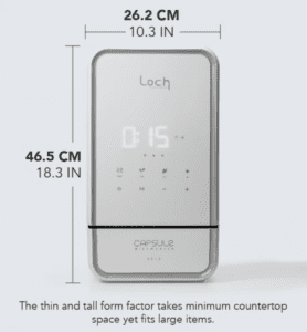 a white device with text and numbers