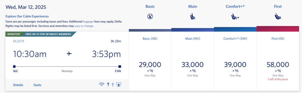 a screenshot of a flight schedule