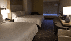 a room with two beds