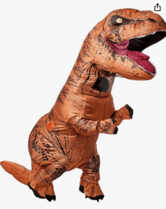 a dinosaur garment on a white background