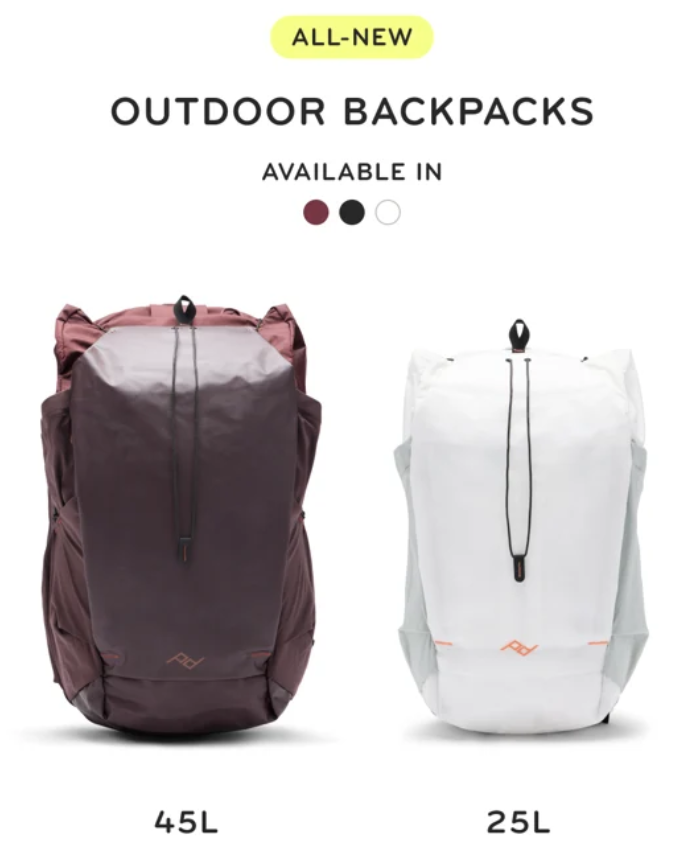 a white and purple backpacks