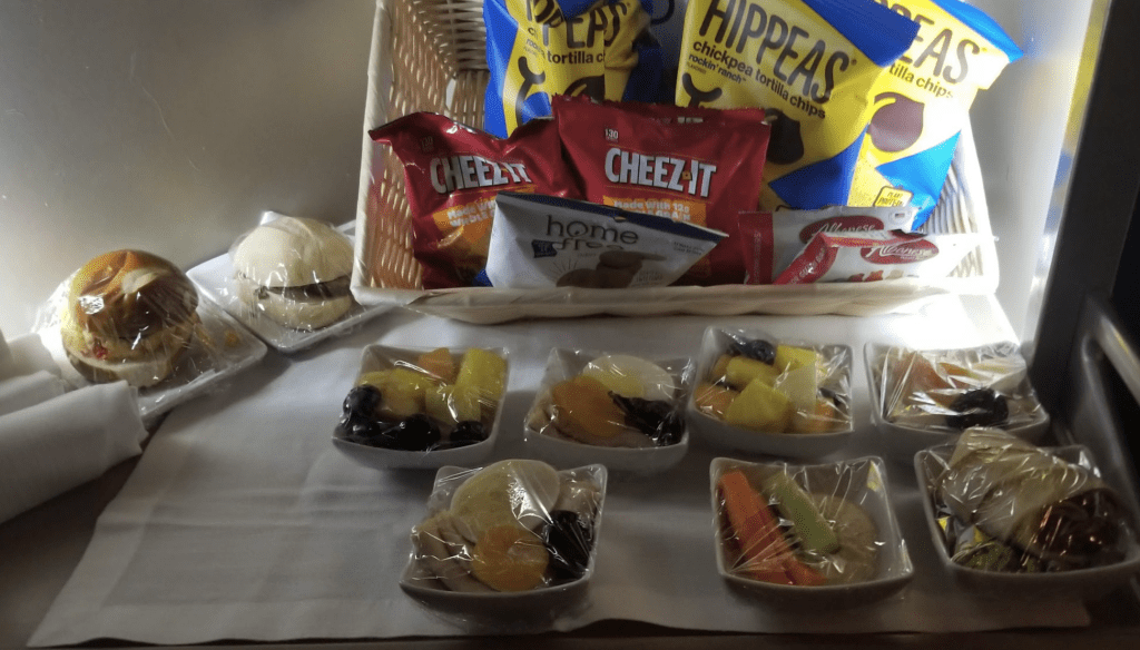 a basket of snacks and a basket of chips