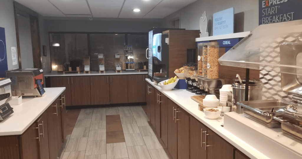 a food and drink dispenser in a room