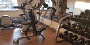 a room with exercise equipment