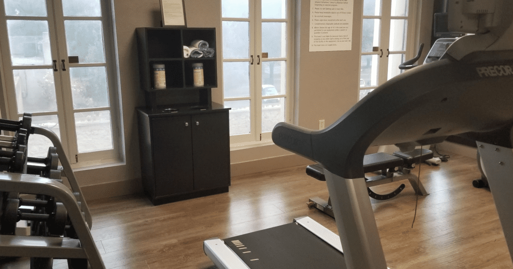 a treadmill in a room