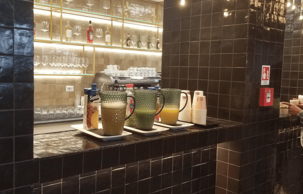 a group of glasses on a counter