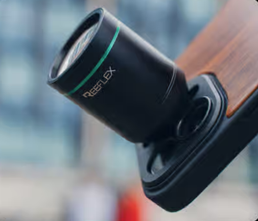 a close up of a camera lens