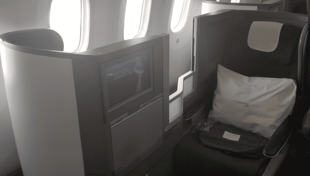 a tv on the side of a plane