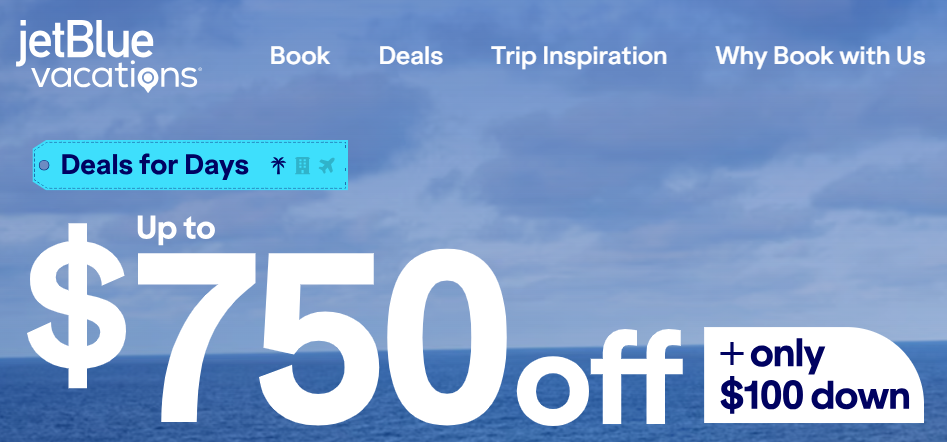 Black Friday Deals On JetBlue Vacations – Up to $750 off