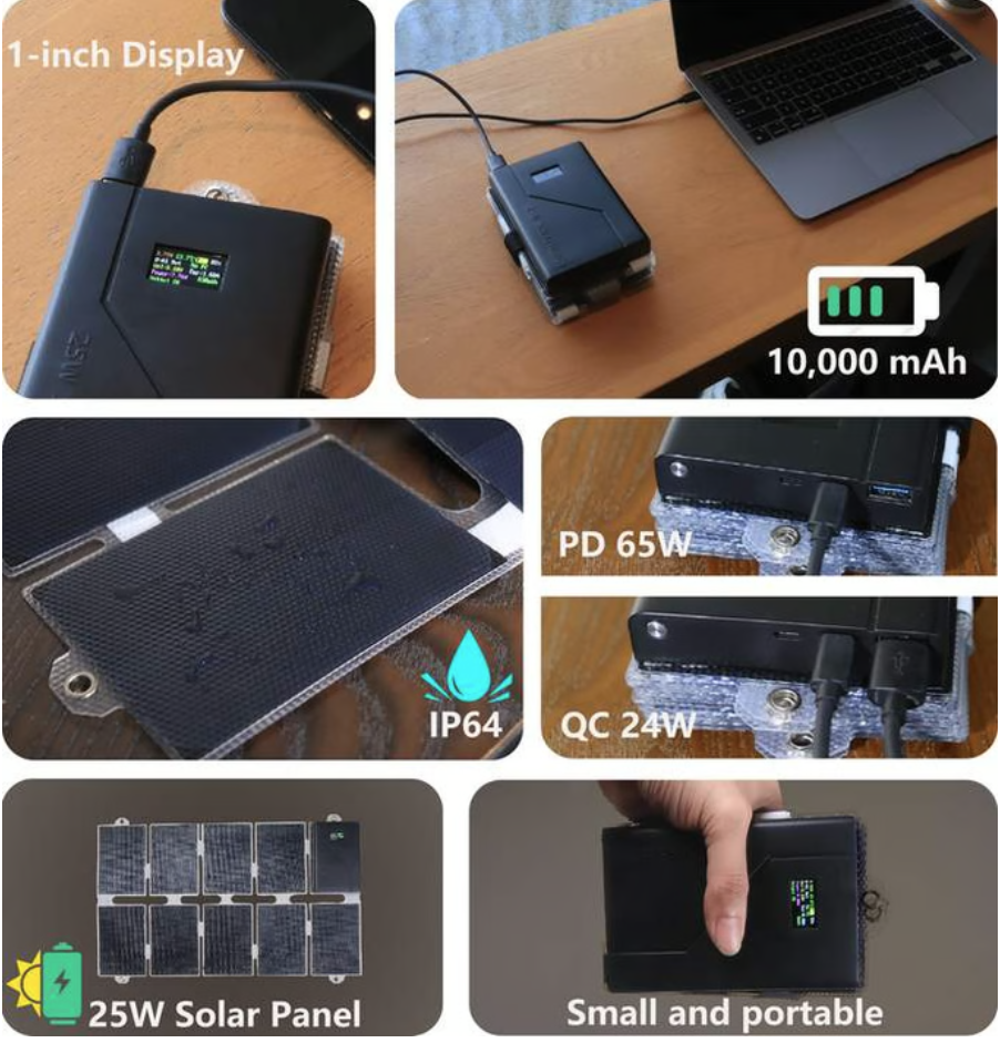 a collage of a laptop and solar panel